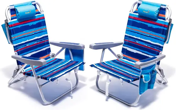 SUNNYFEEL Beach Chairs 2-Pack, 5-Position… — Photo 1