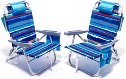 SUNNYFEEL Beach Chairs 2-Pack, 5-Position… — Photo 1
