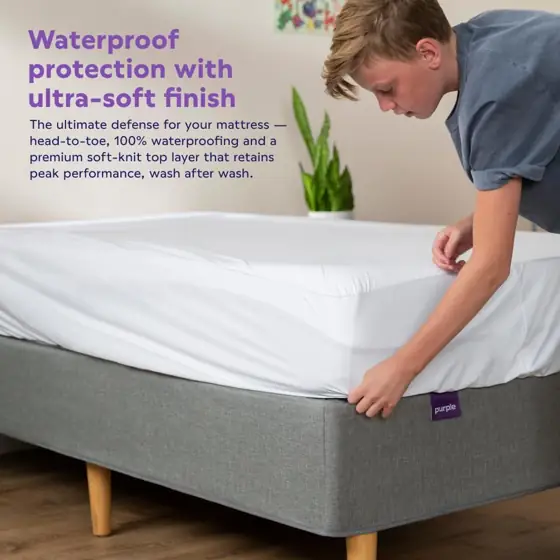 Purple Waterproof Mattress Protector, King,… — Photo 2