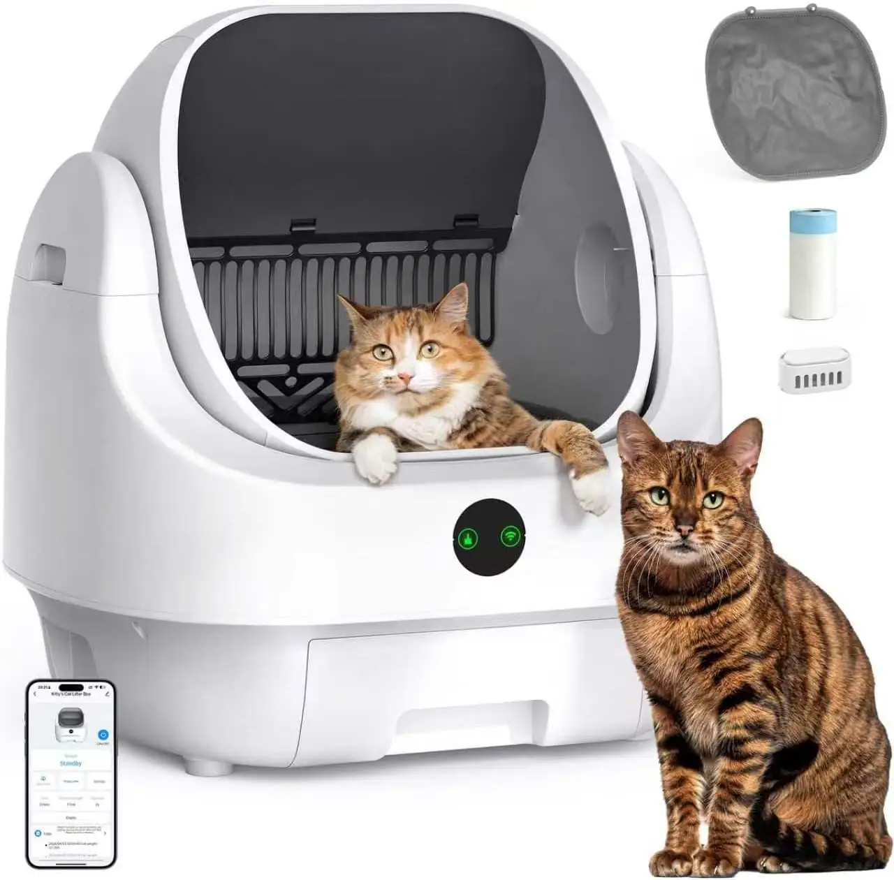 Open-Top Automatic Litter Box, Odor… — Photo 1