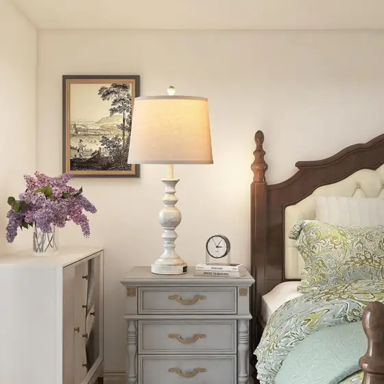 Farmhouse Bedroom Lamps (Pair), Rustic… — Photo 2