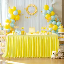 Partisky Yellow Polyester Table Skirt… — Photo 1