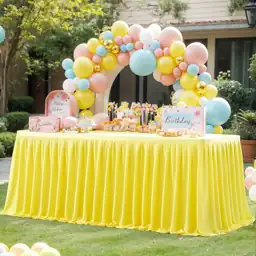 Partisky Yellow Polyester Table Skirt… — Photo 2