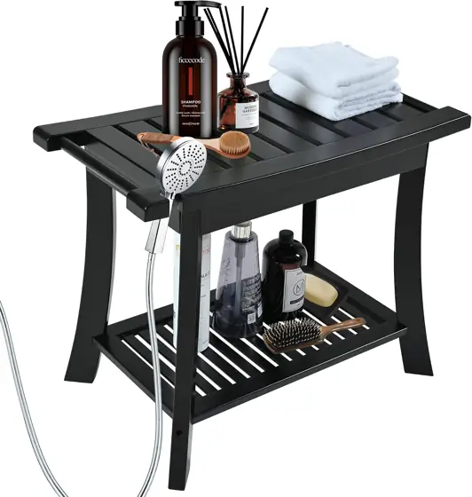 24" Bamboo Shower Bench with… — Photo 1