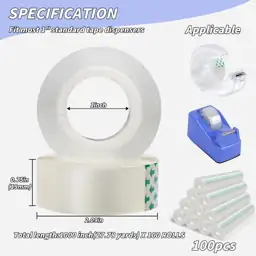 Oleitodh 100 Rolls Transparent Tape… — Photo 2