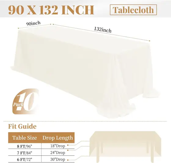 fani 10 Packs Ivory Tablecloth… — Photo 2