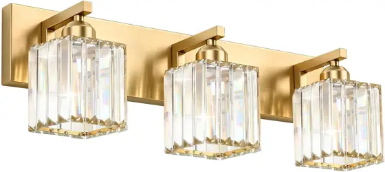 Gold Crystal 3-Light Bathroom Vanity… — Photo 1