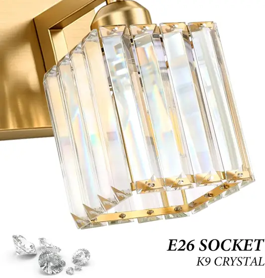 Gold Crystal 3-Light Bathroom Vanity… — Photo 2