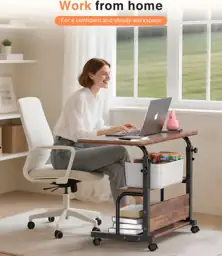 QZMDSM Portable Rolling Desk, Adjustable… — Photo 2