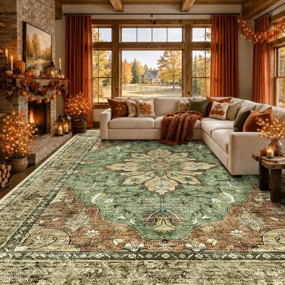 RELEANY Washable Area Rug, 8'x10',… — Photo 2
