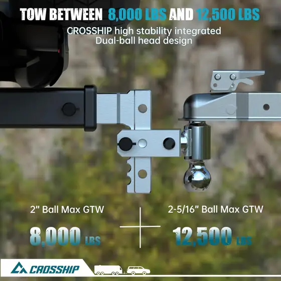 Adjustable Trailer Hitch, 6" Drop/Rise,… — Photo 2