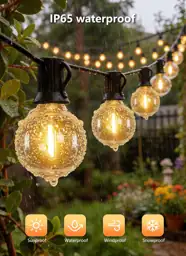 100Ft Outdoor String Lights with… — Photo 2