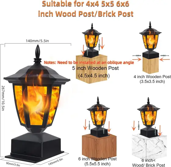 Dynaming Solar Flame Post Lights… — Photo 2