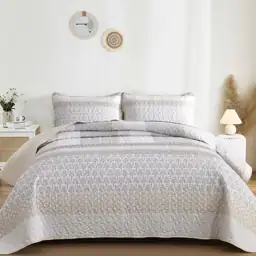 WONGS BEDDING Beige Quilt Set… — Photo 2