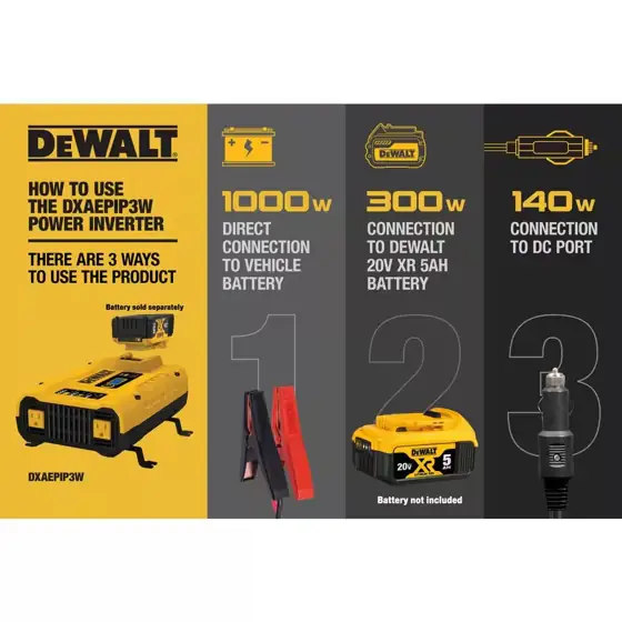 DEWALT 3-Way 1000-Watt Power Inverter… — Photo 2