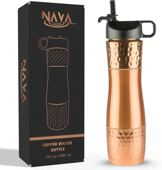 Pure Copper Water Bottle with… — Photo 1