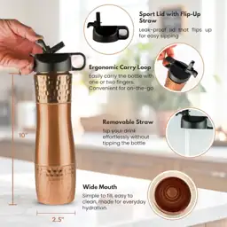 Pure Copper Water Bottle with… — Photo 2