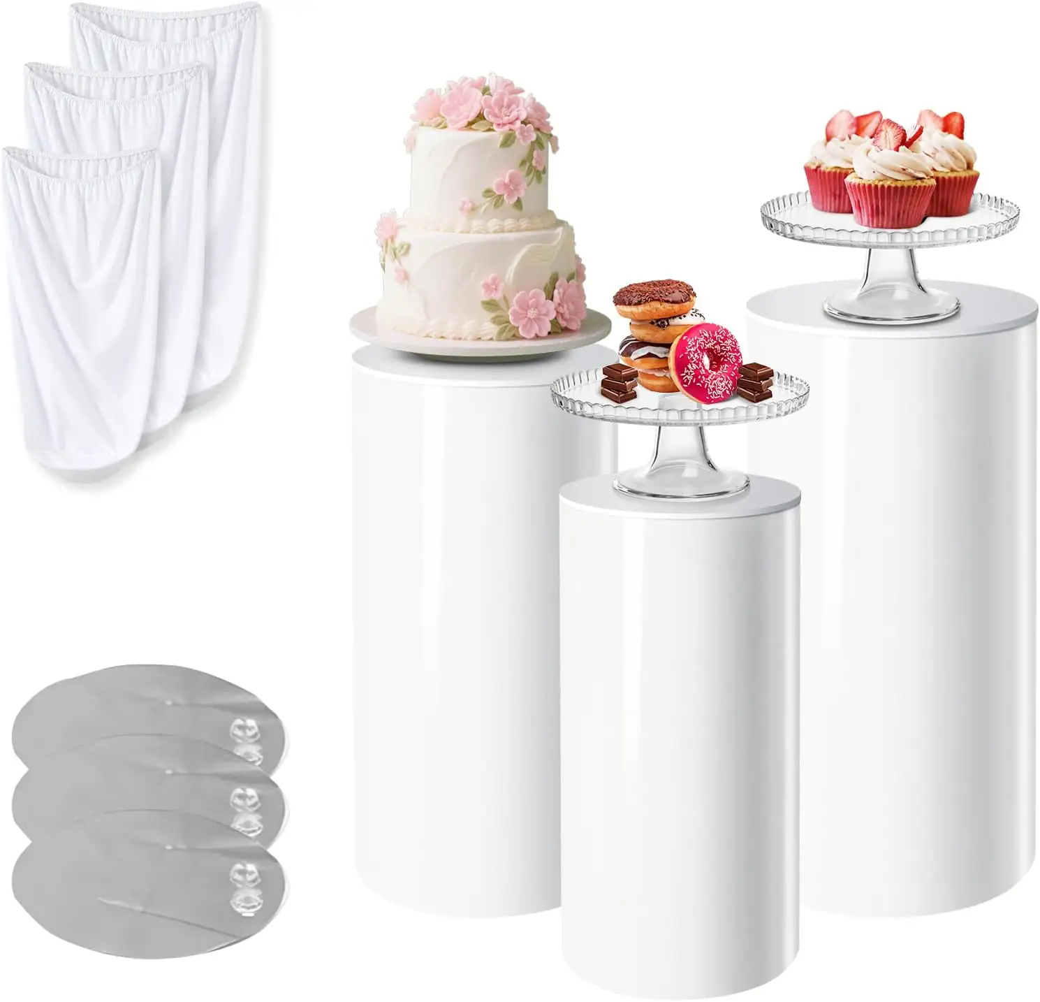 3pc Large White PVC Cylinder… — Photo 1