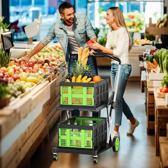Collapsible Shopping Cart, 8-in-1 200LBS… — Photo 2