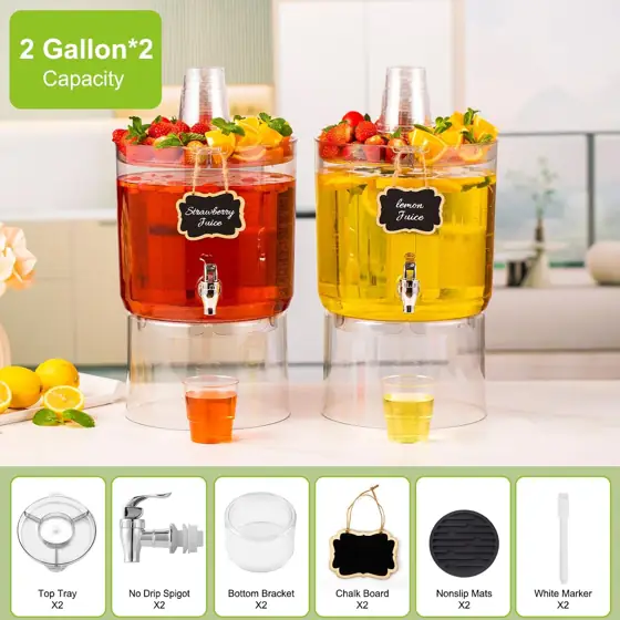 2-Gallon Beverage Dispenser (2-Pack) -… — Photo 2