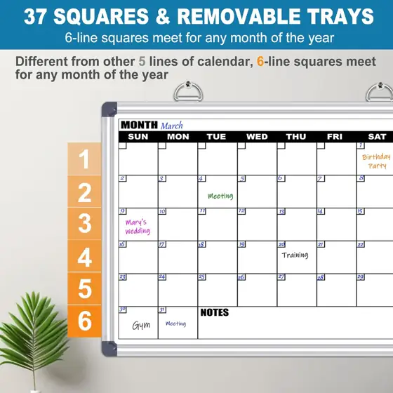 Calendar Whiteboard for Wall 24x18,… — Photo 2