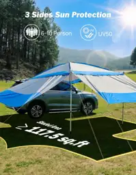 JOYTUTUS Vehicle Awning 3-Side, 11.5x7.9… — Photo 2