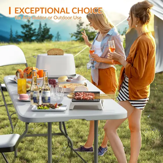 Elevon 6-Foot Heavy-Duty Folding Table,… — Photo 2