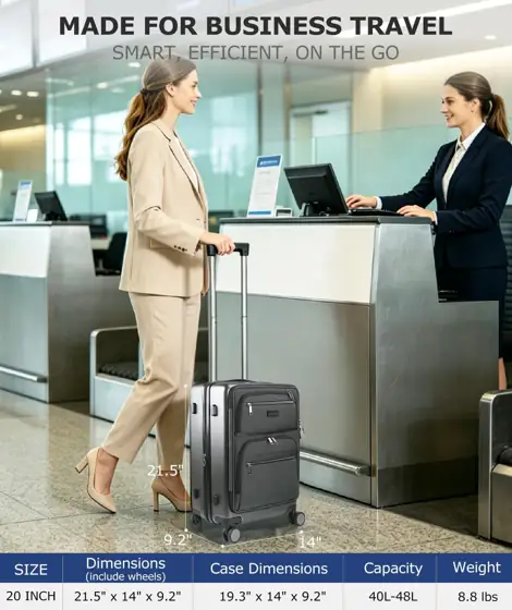 EMPSIGN Carry On Luggage 22x14x9… — Photo 2
