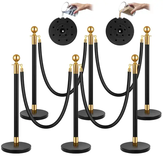 VIVOHOME Black Stanchions and Velvet… — Photo 1