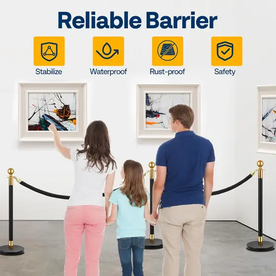 VIVOHOME Black Stanchions and Velvet… — Photo 2