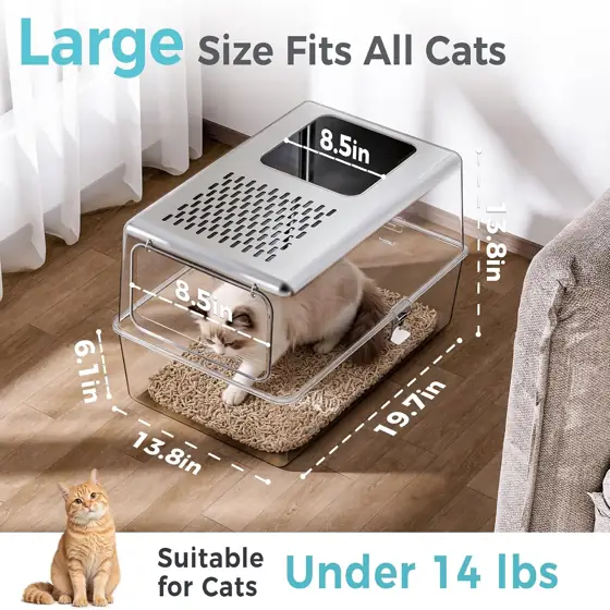 Enclosed Cat Litter Box Stainless… — Photo 2