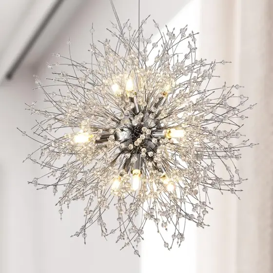 Firework Crystal Chandeliers, 9-Light Dandelion… — Photo 1