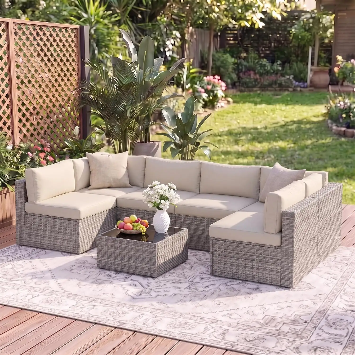 Patio Sectional Furniture Set, Wicker… — Photo 1