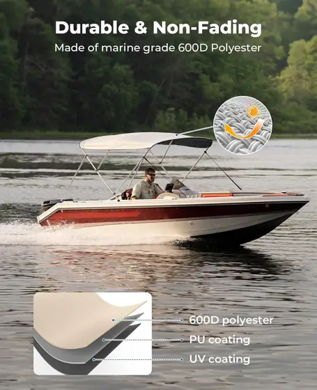 KEMIMOTO Bimini Top for Boat,… — Photo 2