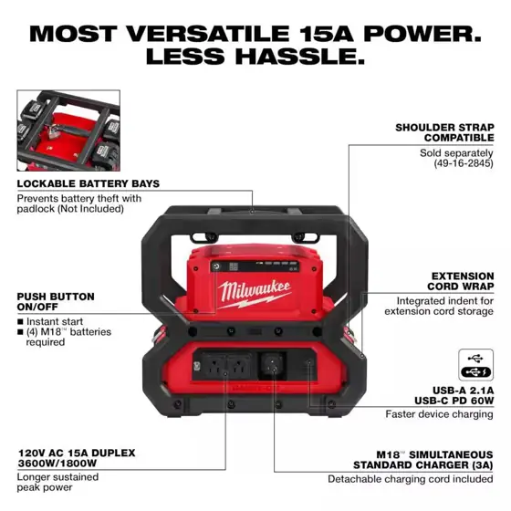 M18 18V Lithium-Ion Cordless 3600-Watt/1800-Watt… — Photo 2