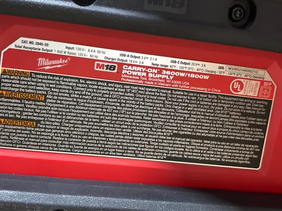 M18 18V Lithium-Ion Cordless 3600-Watt/1800-Watt… — Photo 4