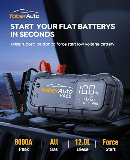 YaberAuto 8000A Jump Starter 99Wh… — Photo 2