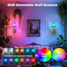 Gold Battery-Operated Wall Sconces, Wireless,… — Photo 2