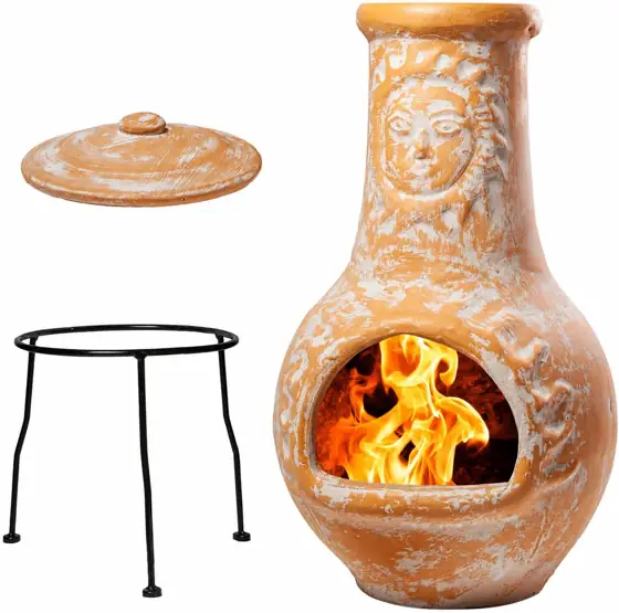 Terracotta Chimenea Outdoor Fireplace, Clay… — Photo 1