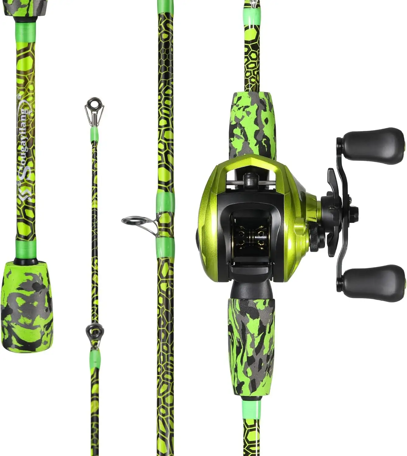 Sougayilang Fiberglass Baitcasting Rod Combo… — Photo 1