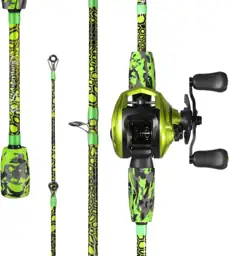Sougayilang Fiberglass Baitcasting Rod Combo… — Photo 1