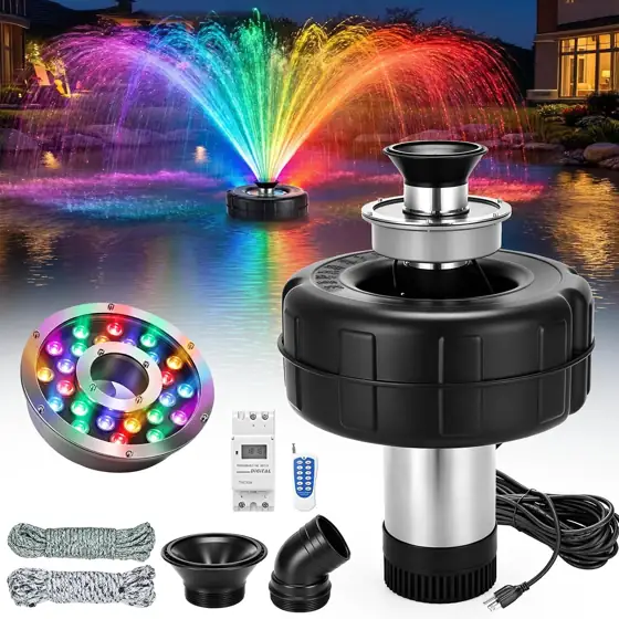 Pond Fountain Aerator with Lights,… — Photo 1