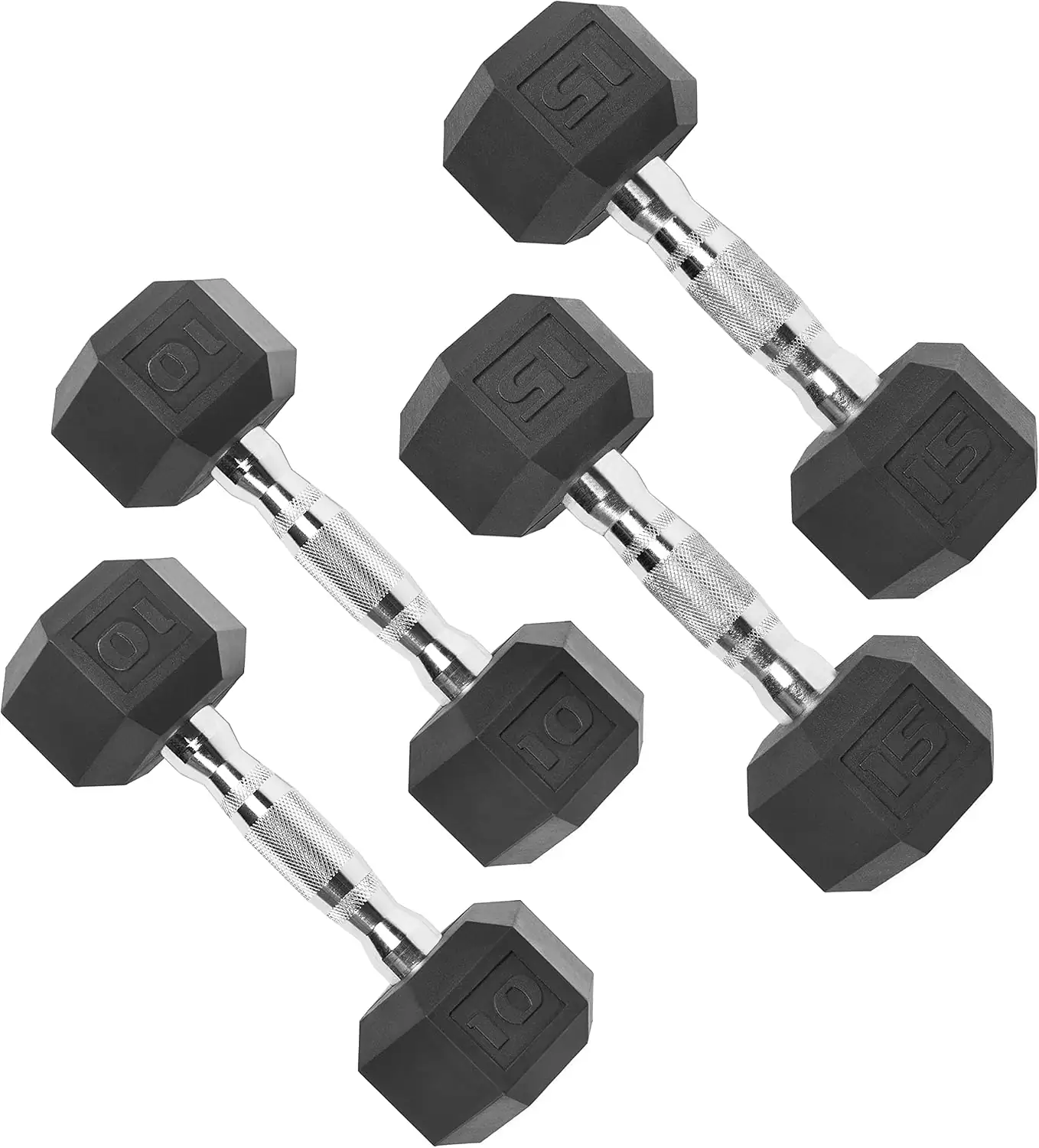 CAP Rubber Coated Dumbbells, Anti-Roll… — Photo 1