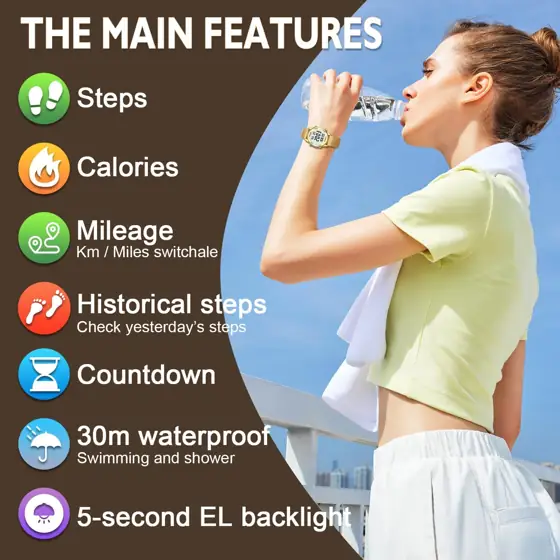TIMEURE Pedometer Watch for Women,… — Photo 2