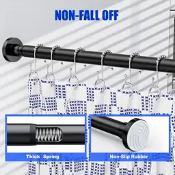 Ausemku Adjustable Shower Curtain Rod,… — Photo 2