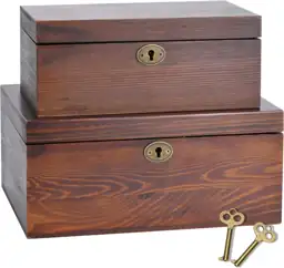 Wooden Box with Hinged Lid… — Photo 1