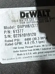 DEWALT 4400 PSI 4.0 GPM… — Photo 5