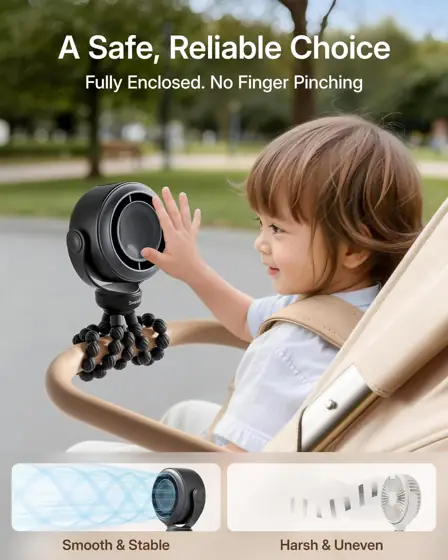 SWEETFULL Portable Stroller Fan, Pinch-Proof… — Photo 2