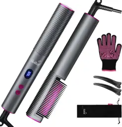Hair Straightener Brush, Dual Voltage… — Photo 1