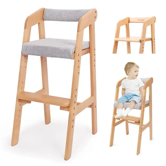 Wooden High Chair for Toddlers,… — Photo 1